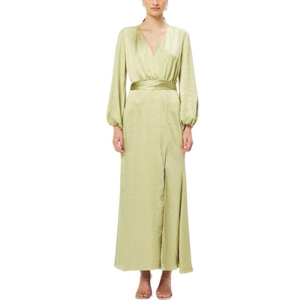 Elliatt- NWT Green Satin Longsleeve Kai Maxi Dress